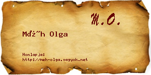 Méh Olga névjegykártya